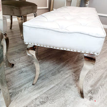 Louis 1.4 Bench with 2 Megan Chairs in Light Grey